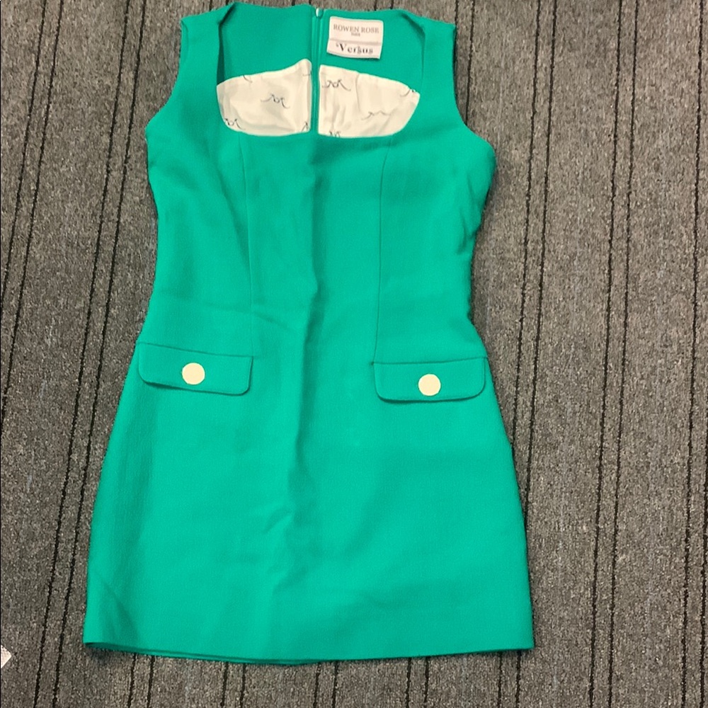 Vibrant Teal Mini Dress by Rowen Rose Versus